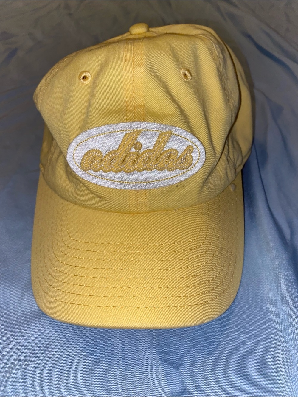 Adidas Unique Vintage Kids Yellow Baseball Hat with White Logo Patch